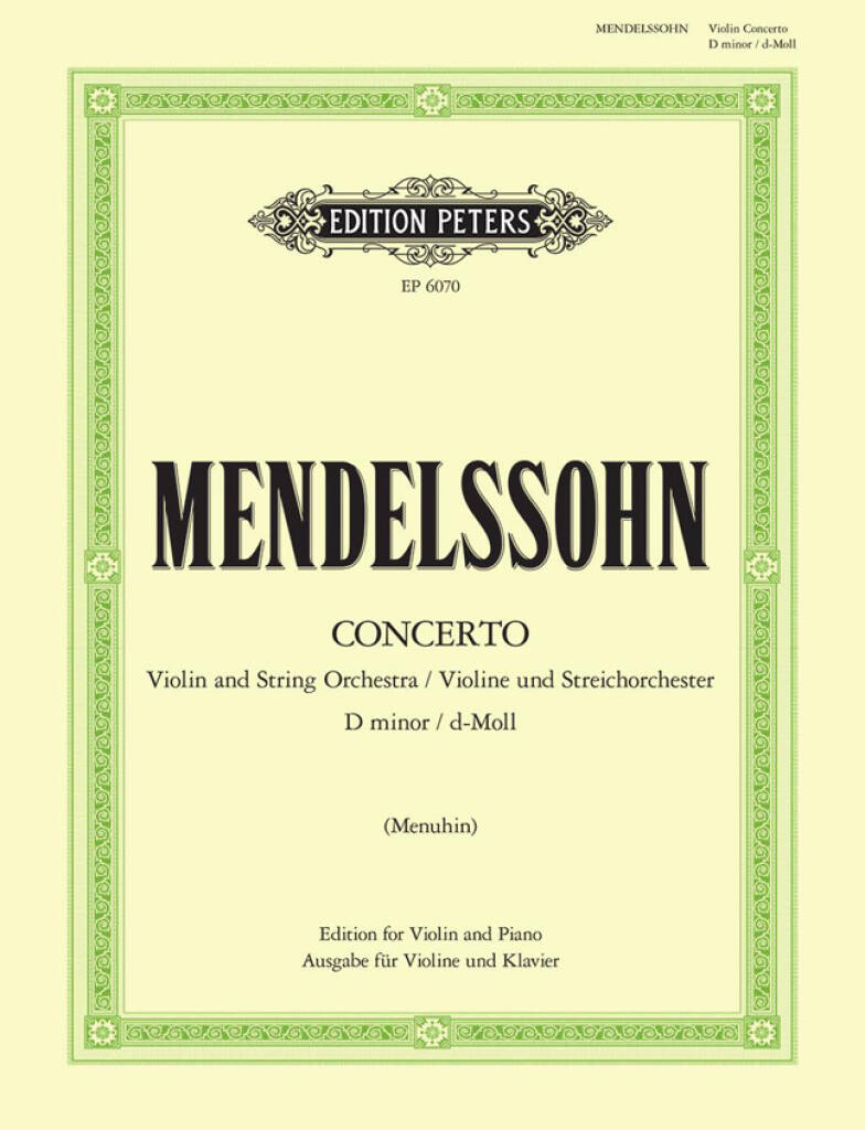 MENDELSSOHN Concerto per violino in Re minore, riduzione per violino