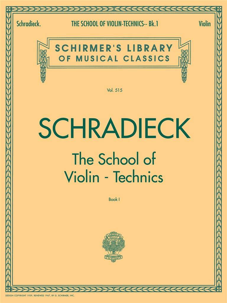SCHRADIECK - School Of Violin Technics • Book 1 – Bongiovanni Musica